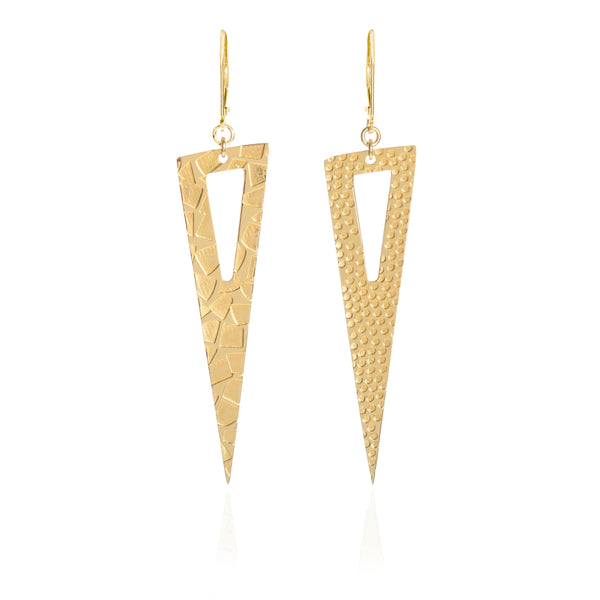 Sally Lane Jewellery 'Don't Mess' Gold Earrings Long Hanging