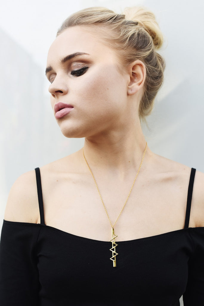 Ladder of Life, Long Gold Pendant