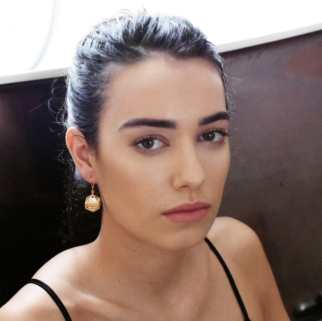 Beauty Within Earrings with Pearls, Gold