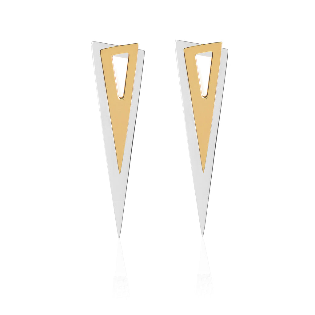 Who Says We Can't Change? Spike Earrings (5 in 1), Gold and Silver