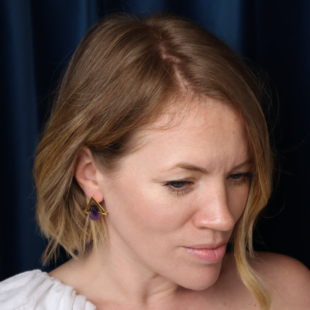 Be You, Short Gemstones for Earrings - Amethyst