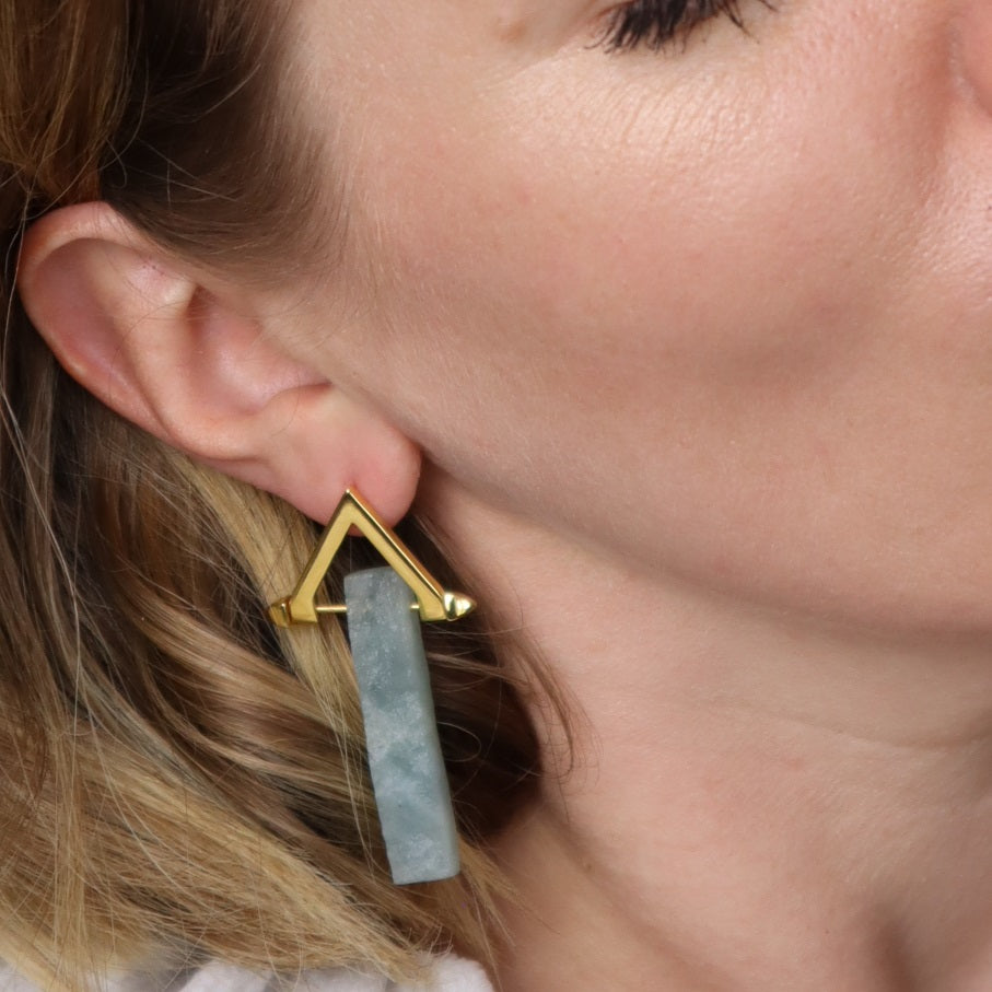 Be You, Long Gemstones for Earrings - Aquamarine