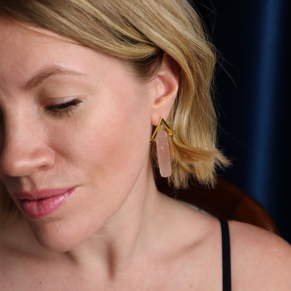 Be You, Long Gemstones for Earrings - Rose Quartz