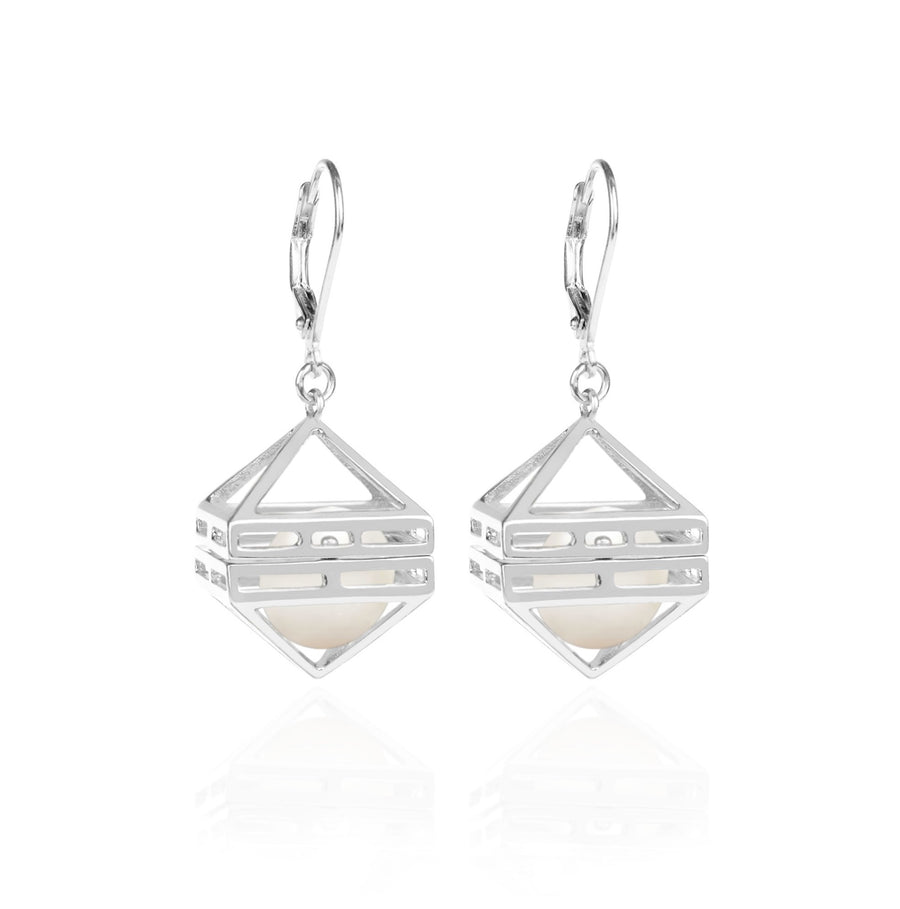 Beauty Within Earrings with Pearls, Silver