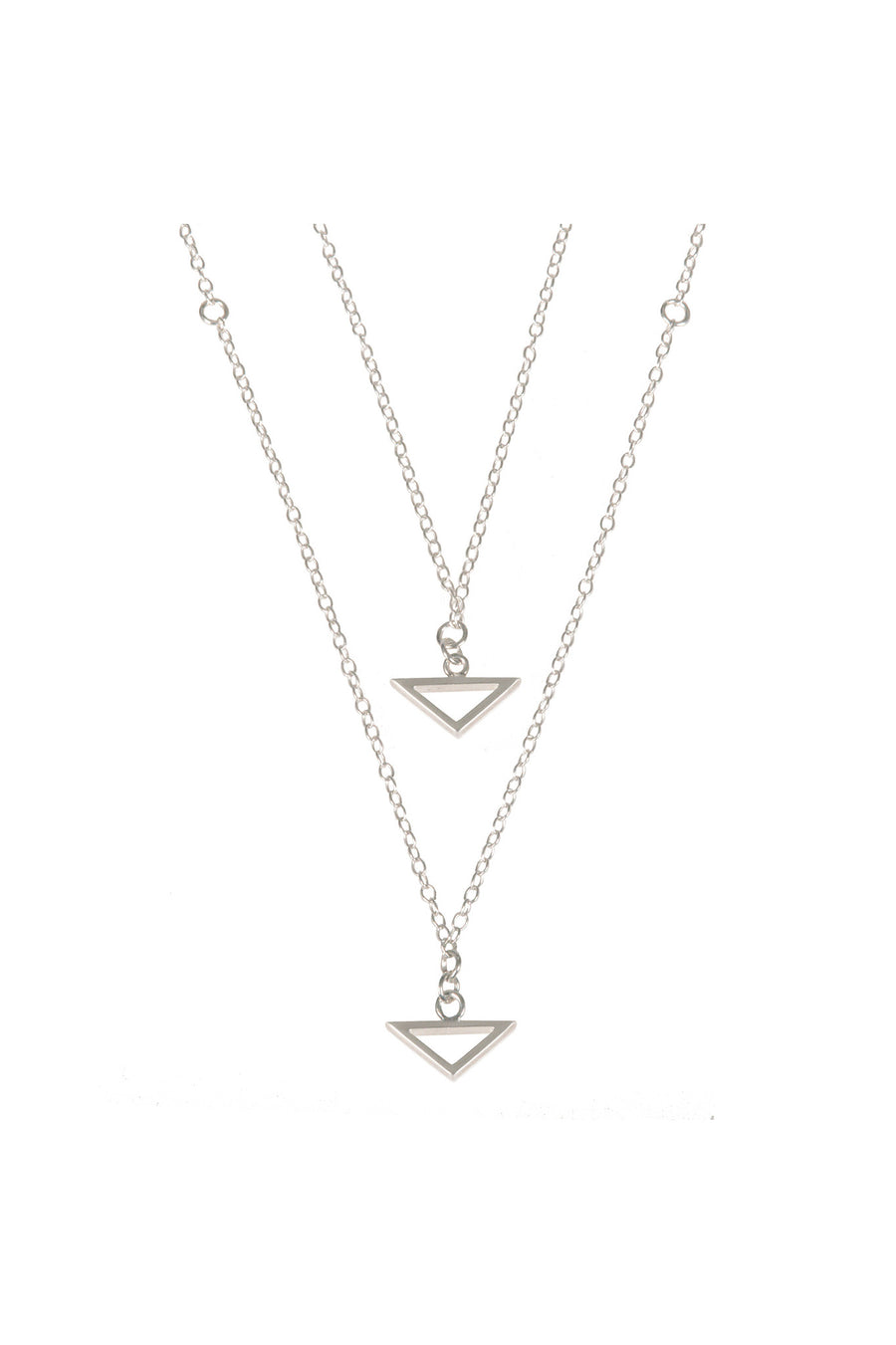 Double Trouble, Silver Multi-Layered Necklace