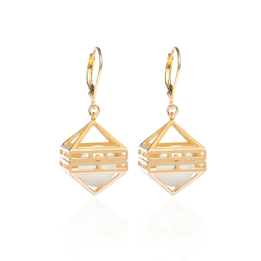 Beauty Within Earrings with Pearls, Gold