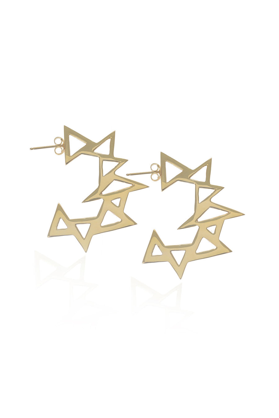 Wholesale - Throwing Star, Gold Earrings