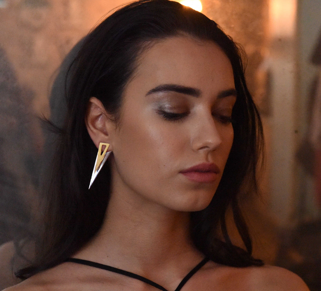 Who Says We Can't Change? Spike Earrings (5 in 1), Gold and Silver