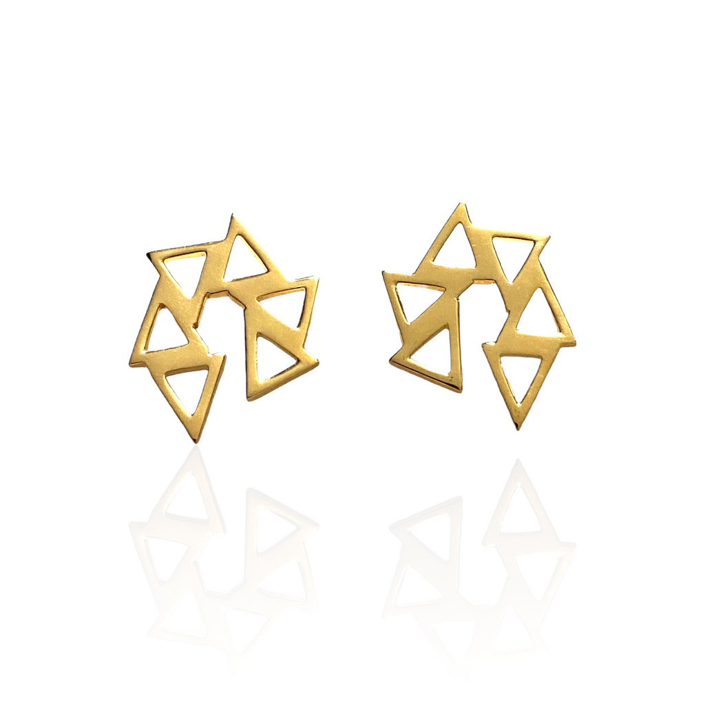 Tapestry Earrings, Gold